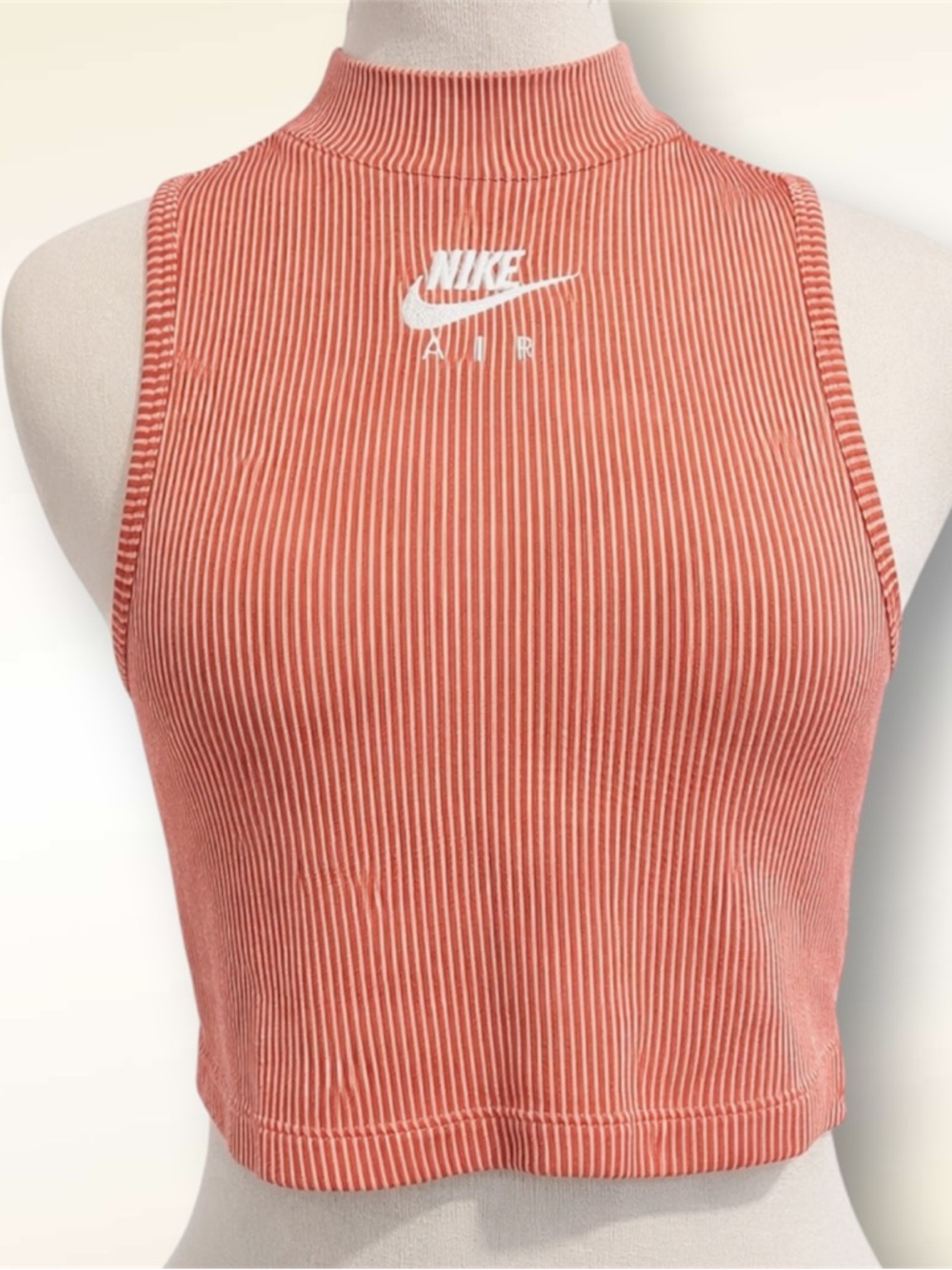 Red and White Nike Air Striped Crop Top Size XS‎